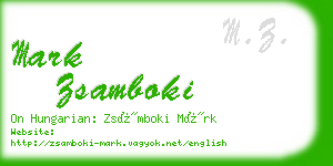 mark zsamboki business card